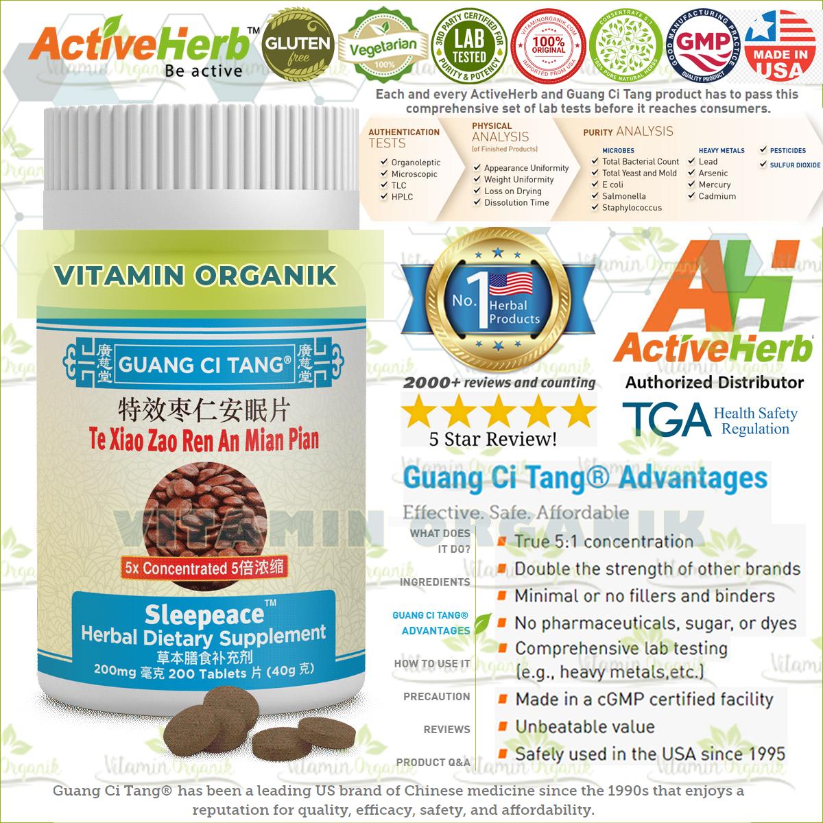 SLEEPEACE - Obat Susah / Sulit Tidur / Insomina / Depresi / Stress TCM Herbal ORIGINAL USA