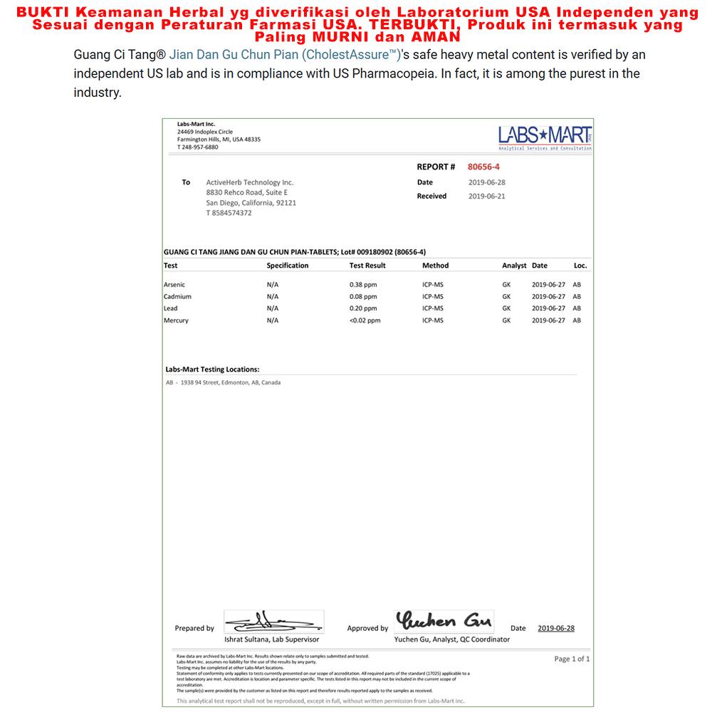 CHOLESTASSURE - Obat Penurun Kolesterol TCM Herbal Alami ORIGINAL USA