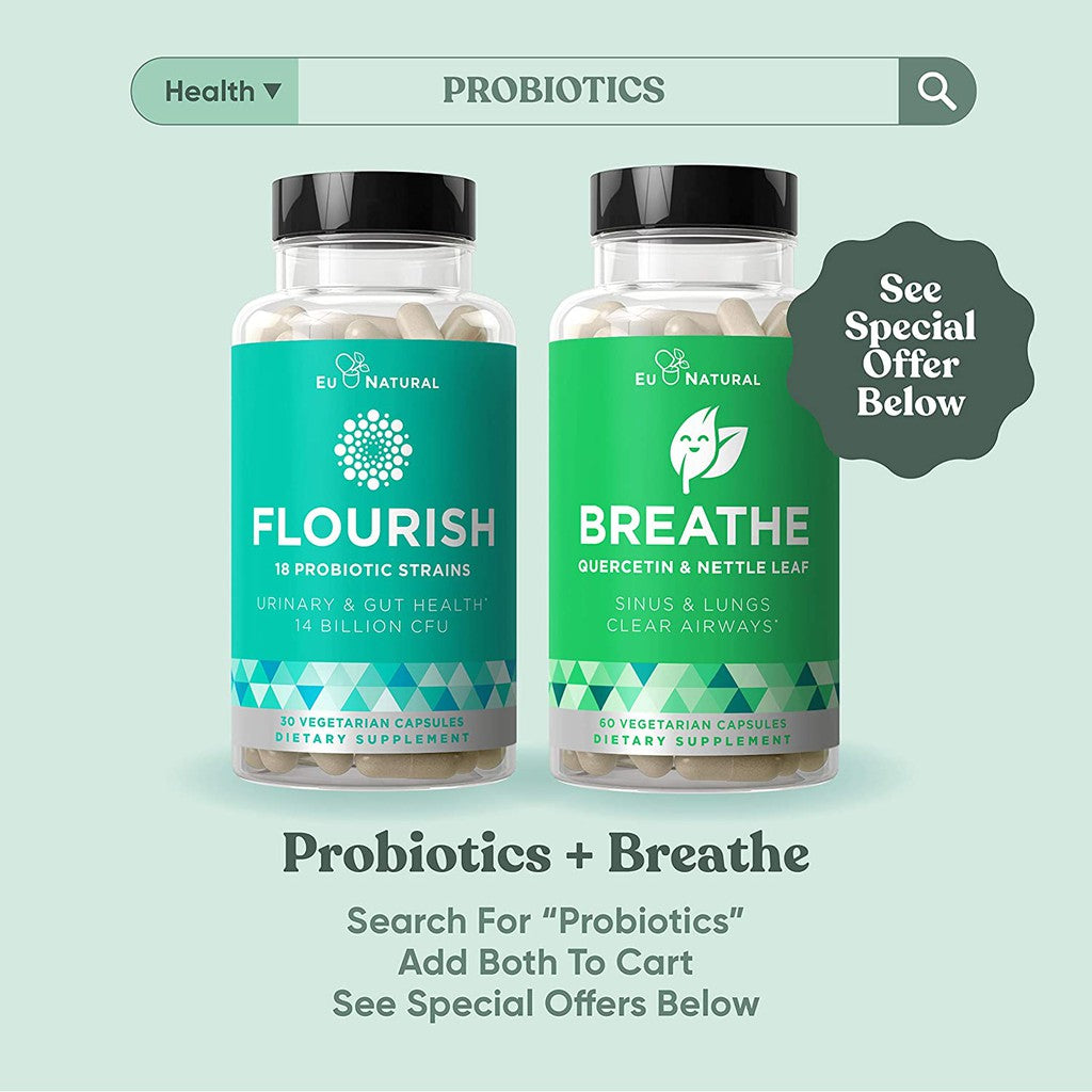 Eunatural / Eu Natural BREATHE - ANTI ISPA - QUERCETIN + BROMEALIN + VITAMIN D - Obat Sinus / Sinusitis & Rhinitis / Alergi / Asma / Asthma ORI USA
