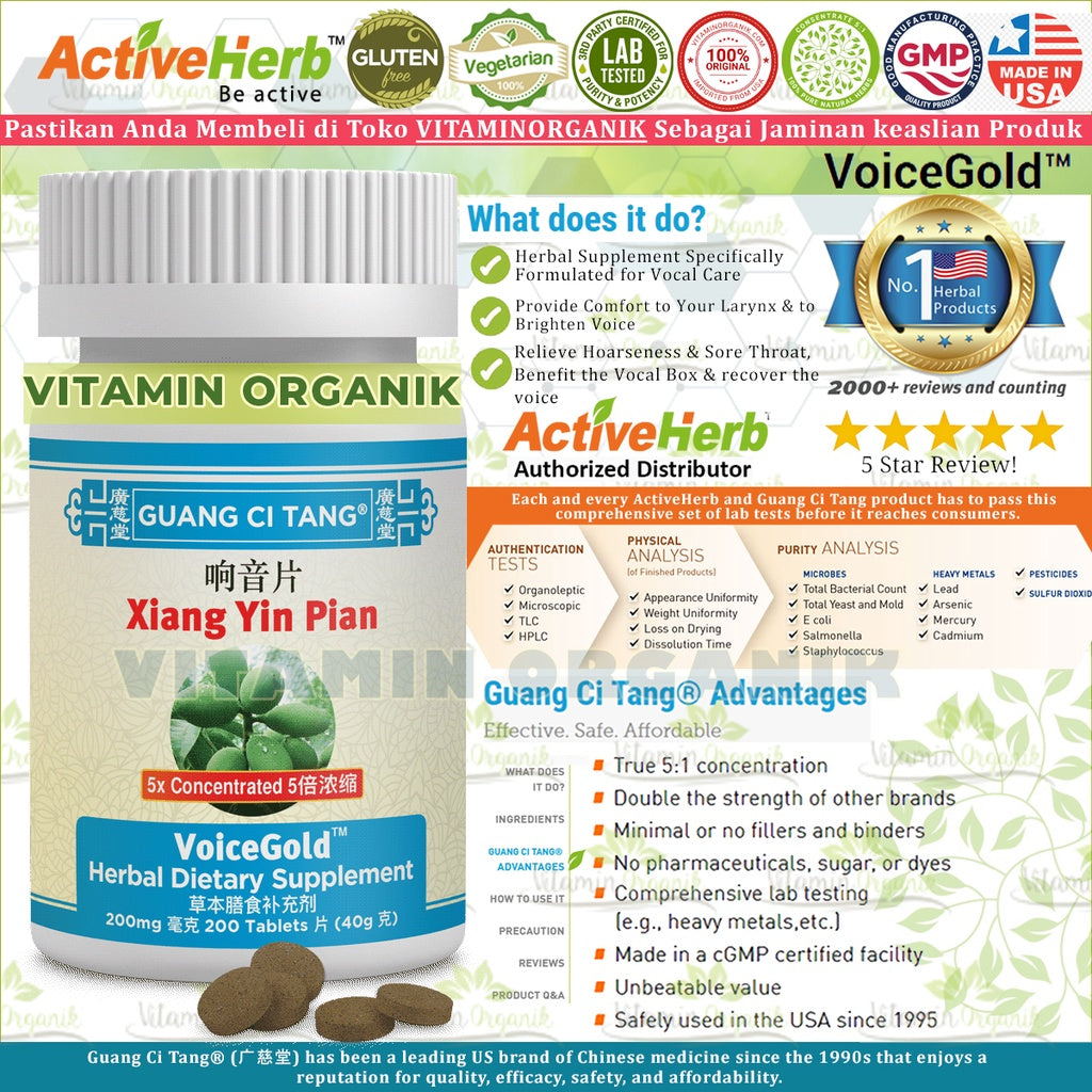 Obat Suara Hilang - Serak - Parau & Infeksi - Radang Tenggorokan TCM Herbal VoiceGOLD