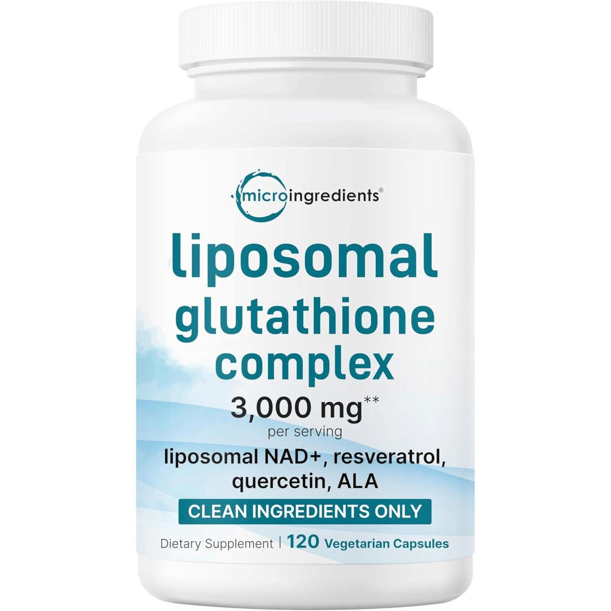 Liposomal Reduced Glutathione Complex 3,000mg - 8‑in‑1 Advanced Glutathione Supplement with NAD, Resveratrol, Quercetin, Alpha Lipoic Acid & Vitamin C - 120 Vegetarian Kapsul ORIGINAL USA