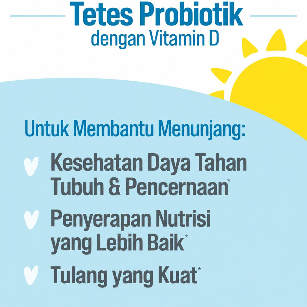 Culturelle Baby Grow & Thrive Probiotics + Vitamin D Drops 400 IU Penambah Imun Anak / Bayi ORIGINAL USA USA