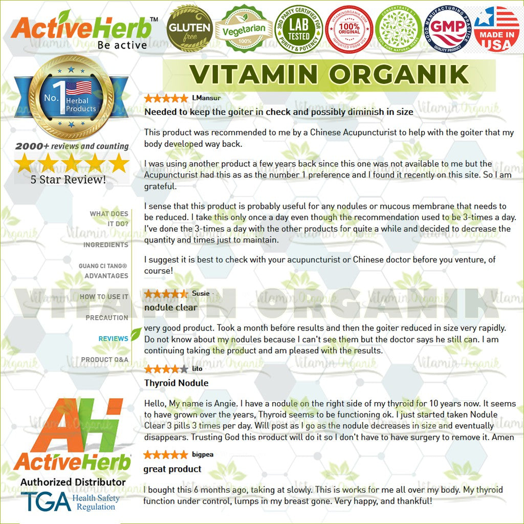 Obat Benjolan / Tumor Payudara & Thyroid / Tiroid / Leher Herbal TCM NoduleClear