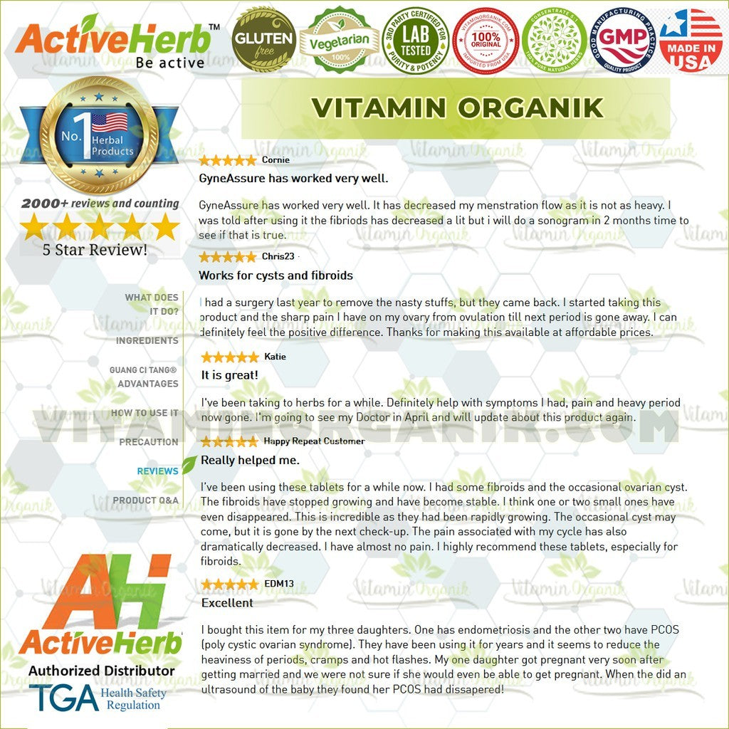 Obat Kista & Fibroid Ovarium / Rahim Wanita TCM Herbal GyneAssure