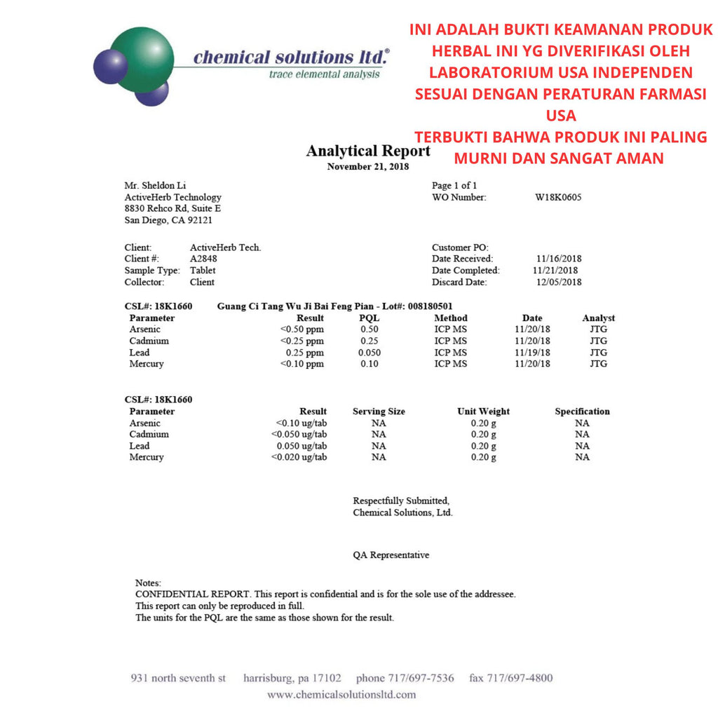 LadiesTonic (Wu Ji Bai Feng Pian) Obat Penyubur Kandungan - Penambah Energi Wanita TCM Herbal Original USA