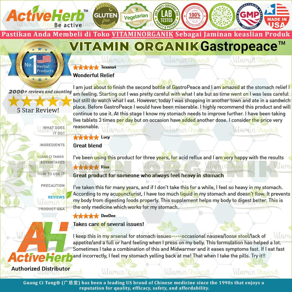 GastroPeace - Obat Sakit Maag / Lambung / Pencernaan / GERD Herbal TCM ORIGINAL USA