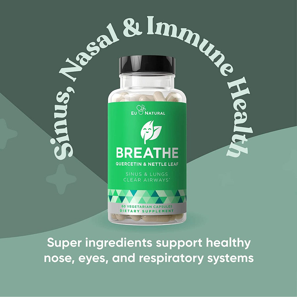 Eunatural / Eu Natural BREATHE - ANTI ISPA - QUERCETIN + BROMEALIN + VITAMIN D - Obat Sinus / Sinusitis & Rhinitis / Alergi / Asma / Asthma ORI USA