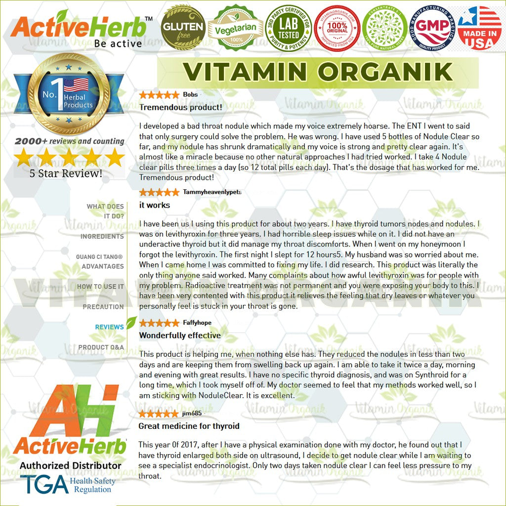 Obat Benjolan / Tumor Payudara & Thyroid / Tiroid / Leher Herbal TCM NoduleClear
