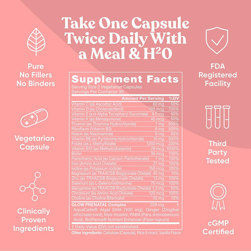 Eunatural / Eu Natural GLOW Supplemen Mutivitamin Wanita 25in1+ FOLIC ACID & DHA Untuk Prenatal, Ibu Hamil & Menyusui ORGINAL USA