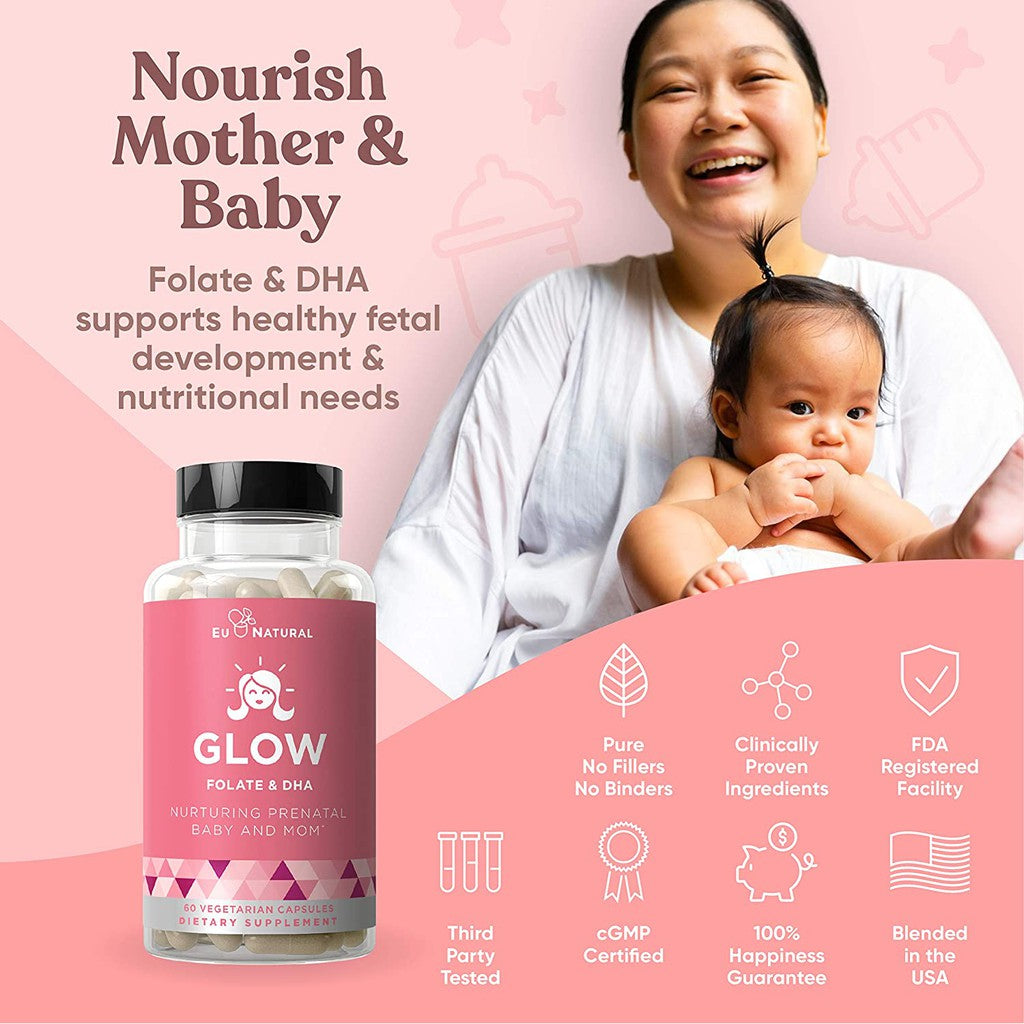 Eunatural / Eu Natural GLOW Supplemen Mutivitamin Wanita 25in1+ FOLIC ACID & DHA Untuk Prenatal, Ibu Hamil & Menyusui ORGINAL USA