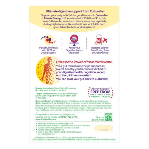 Culturelle Ultimate Strength Probiotic / Probiotik Culturelle 20 Kapsul Original USA