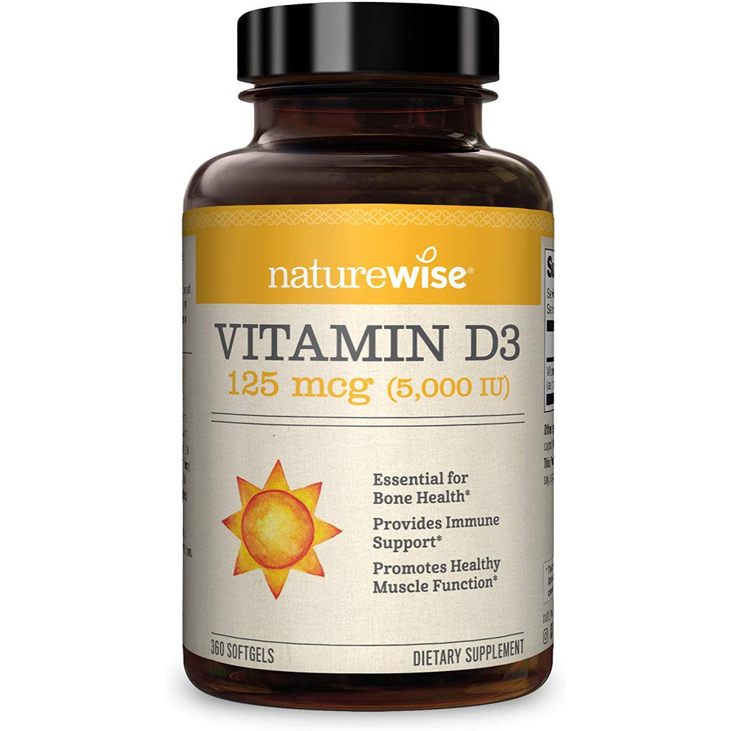 NatureWise Vitamin D3 5,000 IU 360 Softgel - Penambah Imun / Daya Tahan Tubuh USA