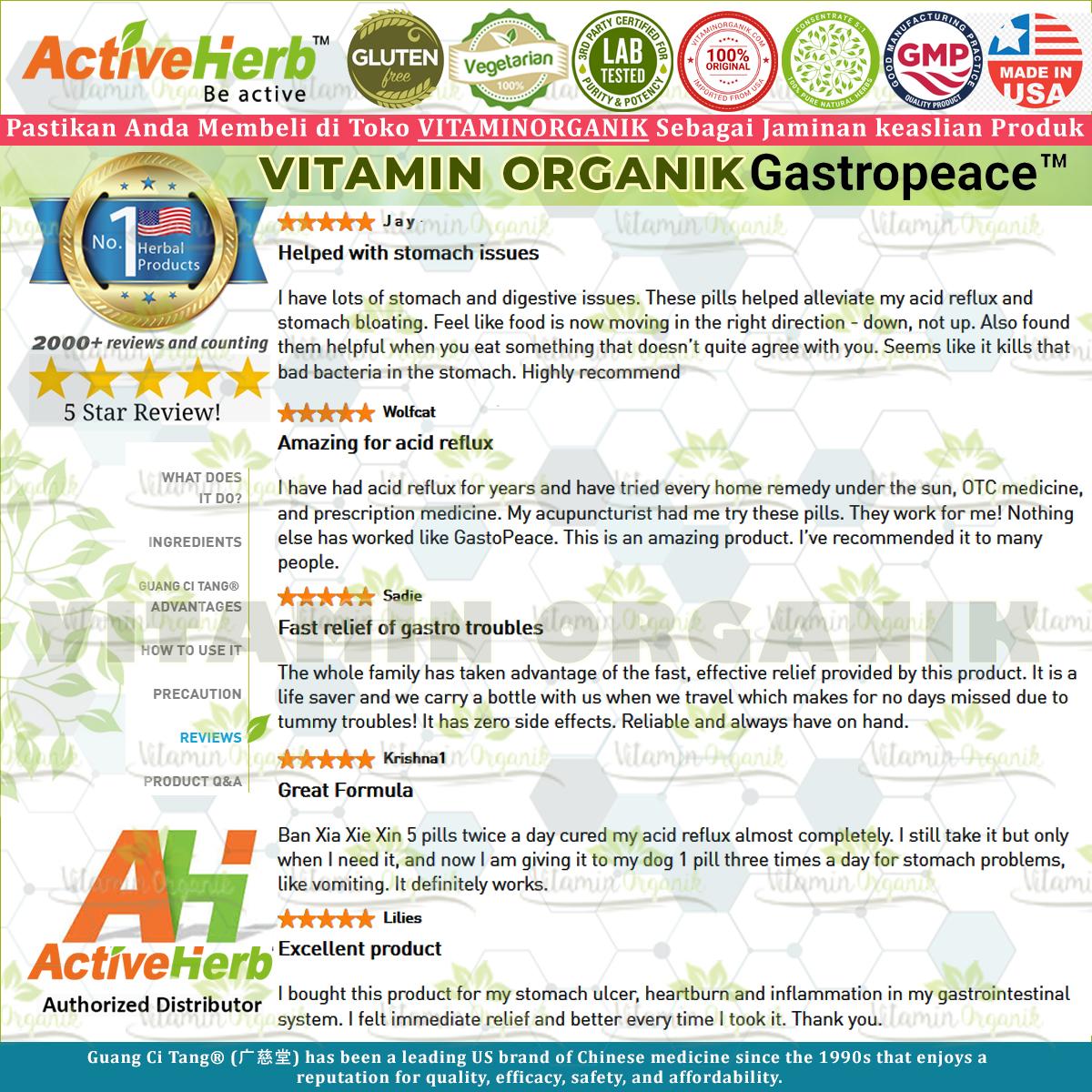 GastroPeace - Obat Sakit Maag / Lambung / Pencernaan / GERD Herbal TCM ORIGINAL USA