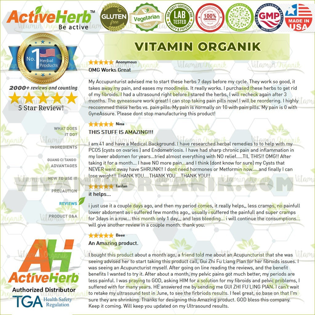 Obat Kista & Fibroid Ovarium / Rahim Wanita TCM Herbal GyneAssure