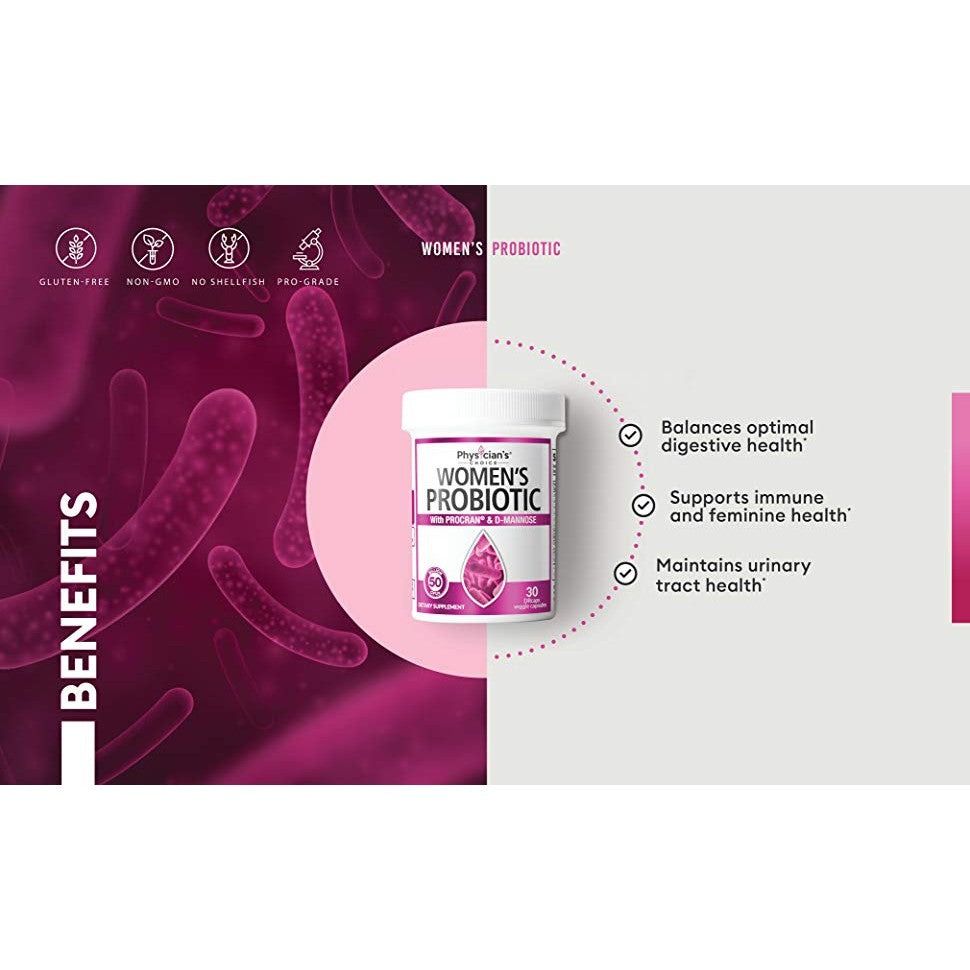 Probiotic & Prebiotic Physician Choice For Women 50 Billion CFU Organic - Probiotik 30 Cap ORI USA