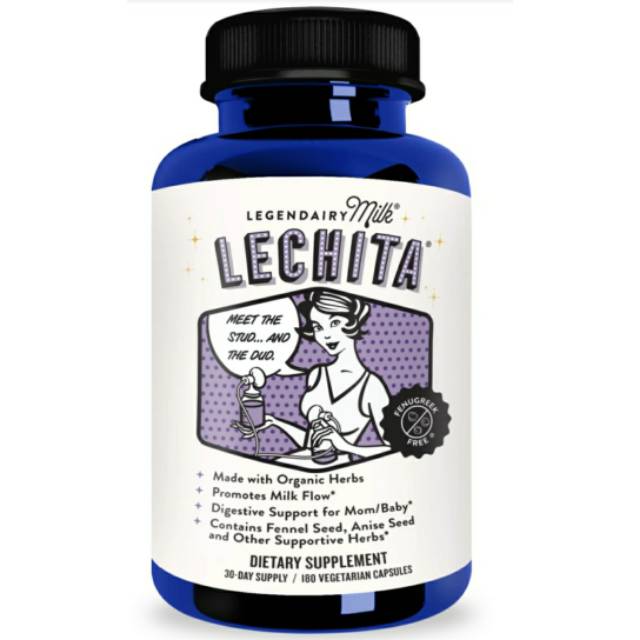 Lechita Asi Booster / Penambah / Pengental / Pelancar ASI Herbal 180 Kapsul Legendairy Milk USA