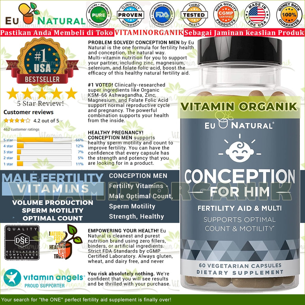 Eunatural / Eu Natural Conception for HIM Obat Penyubur / Penambah / Pengental Sperma Pria ORI USA