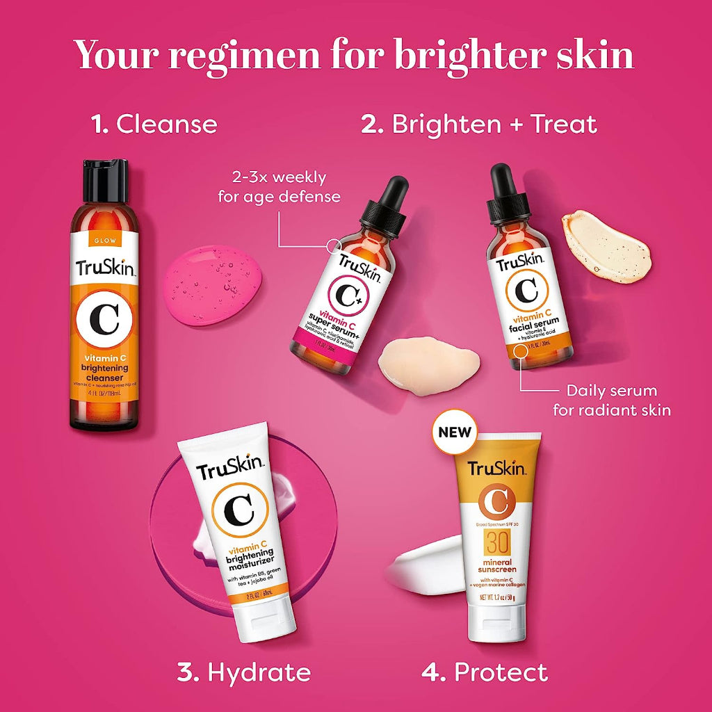 TruSkin SUPER SERUM Vitamin C + Hyaluronic & Salicylic Acid + Niacinamide + Retinol + Anti Aging & Kerutan Wajah Original USA