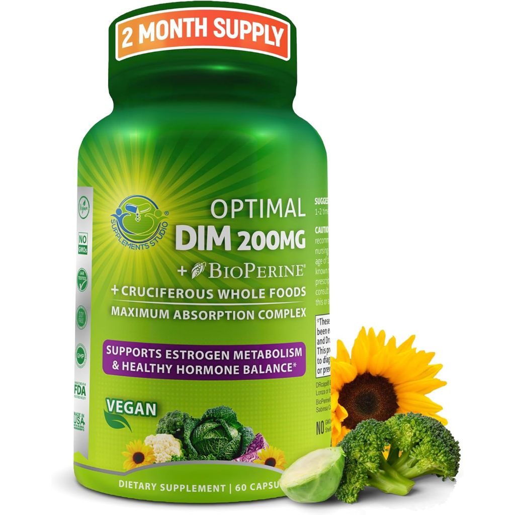 DIM Supplements Optimal 200mg - Estrogen Balance - Obat PCOS & Jerawat & Menopause Supplement Studio