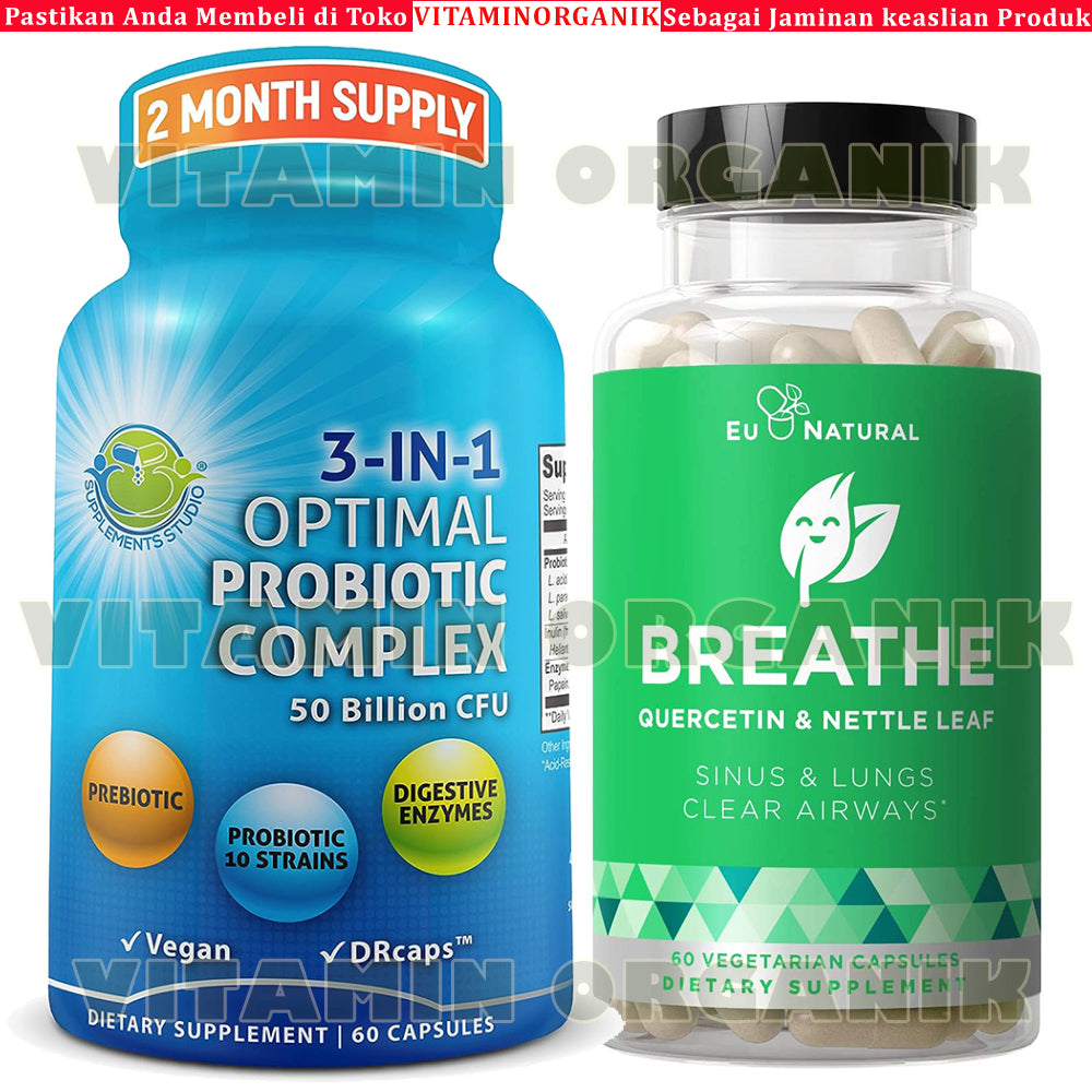 Probiotic /  Probiotik Optimal 10 strain 50 billion + Prebiotic + Enzim Supplement Studio ORI USA