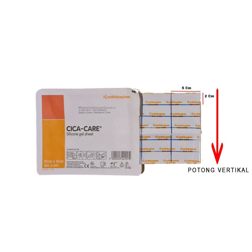 Cica Care Original USA Obat Keloid / Penghilang Bekas Luka / Scar Silicon GEL Potongan 2x5 cm