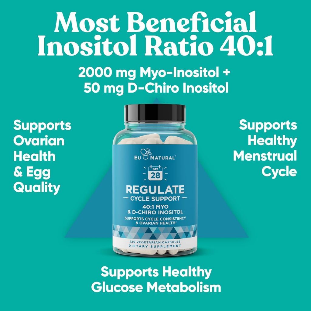 Eu Natural / Eunatural REGULATE - Myo-Inositol & D-Chiro 40:1 120  Kapsul - Obat PCOS & Penyubur Kandungan Wanita Original USA