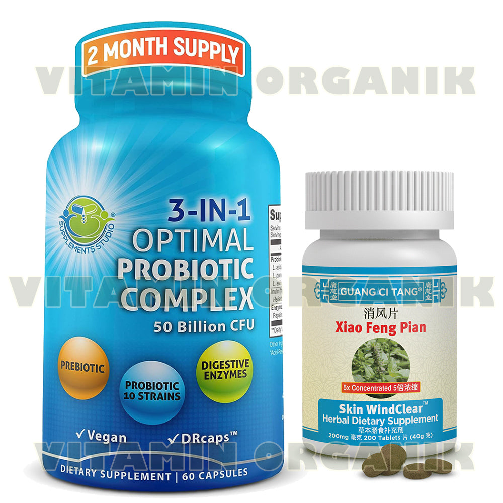 Probiotic /  Probiotik Optimal 10 strain 50 billion + Prebiotic + Enzim Supplement Studio ORI USA