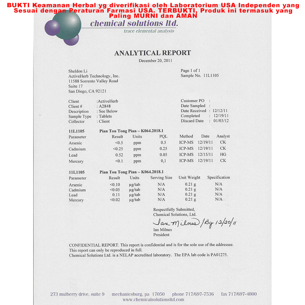 Obat Sakit Kepala / Migrain / Migren / Migran / Vertigo Herbal TCM USA
