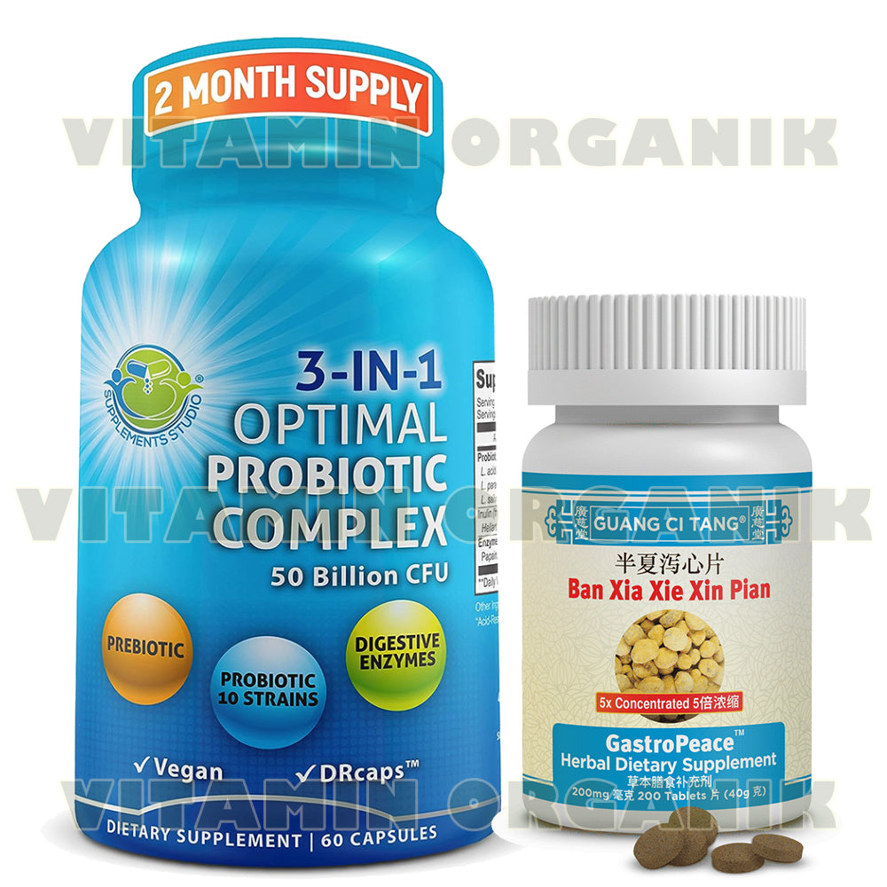 Probiotic /  Probiotik Optimal 10 strain 50 billion + Prebiotic + Enzim Supplement Studio ORI USA