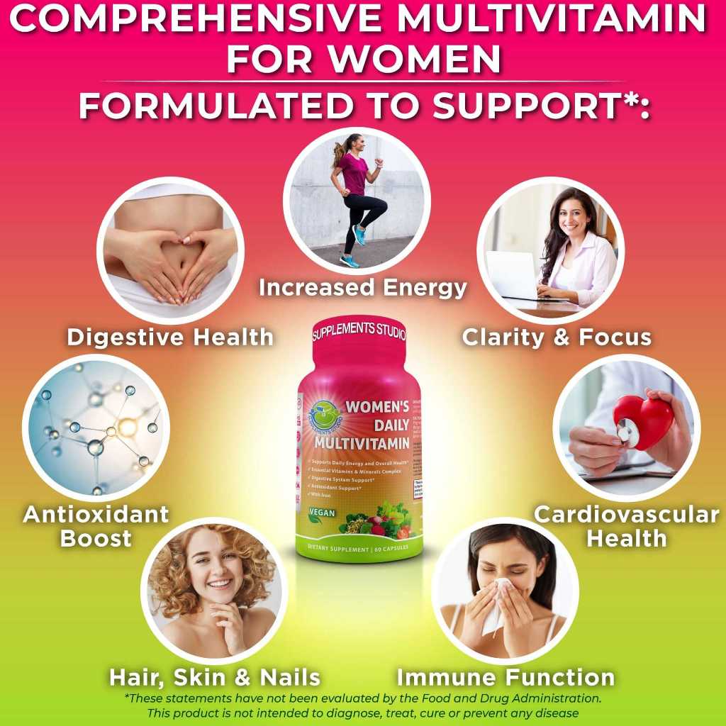 Multivitamin For Women VEGAN Supplement Studio 60 Kapsul Original USA
