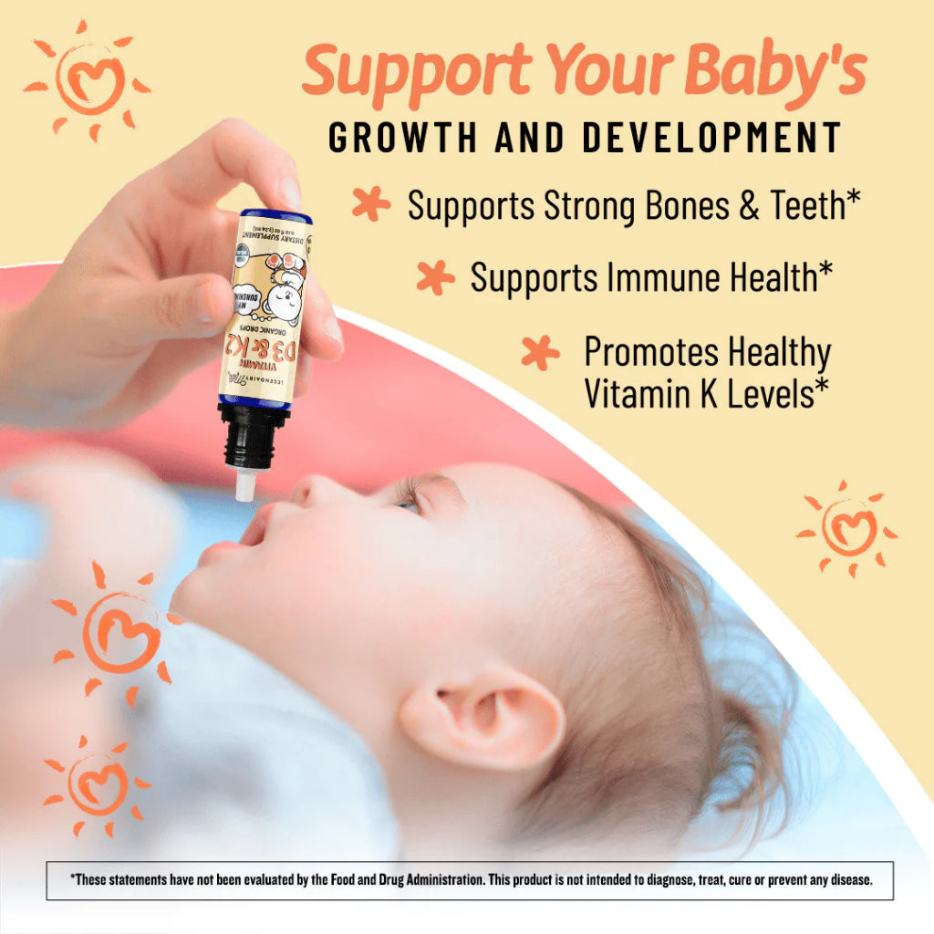 Legendairy MILK D3K2 Baby / Bayi / Anak HALAL Vitamin D3 400IU + K2 5 mcg 3.24 ml / 0.10 fl oz ORIGINAL USA