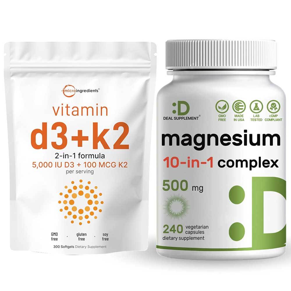 D3K2 5000IU Vitamin D3 5000 IU + K2 100 mcg Micro Ingredients 300 Softgels 100% ORIGINAL USA Box SEGEL