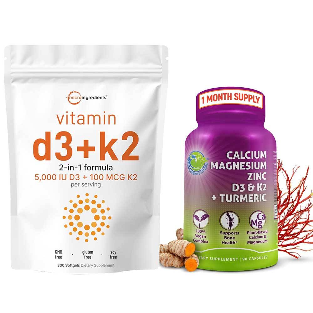 D3K2 5000IU Vitamin D3 5000 IU + K2 100 mcg Micro Ingredients 300 Softgels 100% ORIGINAL USA Box SEGEL