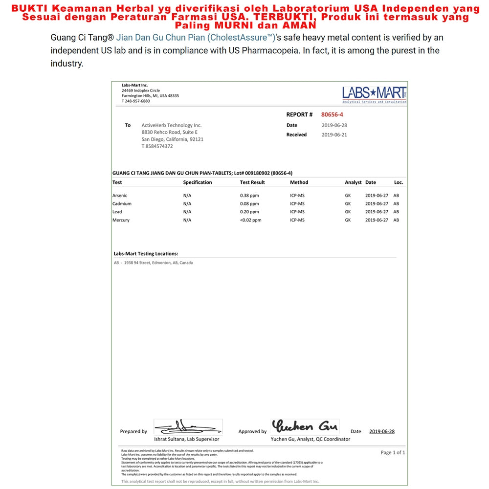 Obat Kolesterol CholestAssure Herbal Alami Original USA