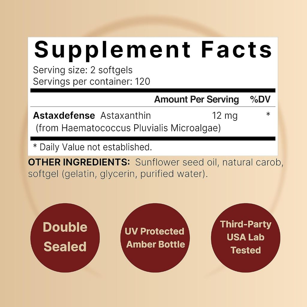 NatureBell Astaxanthin 12mg 240 Softgels Original USA + Astax (Max Strength from MicroAlgae)