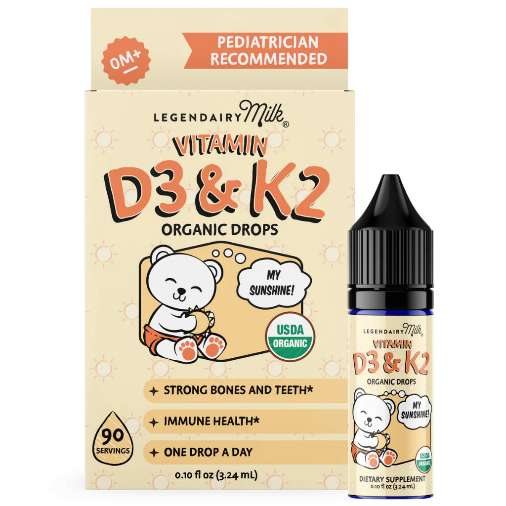 Legendairy MILK D3K2 Baby / Bayi / Anak HALAL Vitamin D3 400IU + K2 5 mcg 3.24 ml / 0.10 fl oz ORIGINAL USA