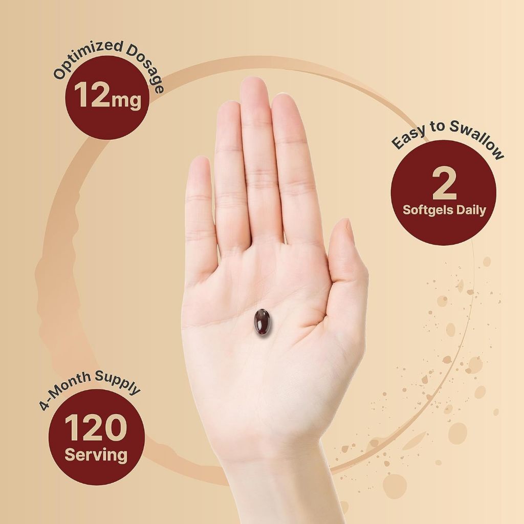 NatureBell Astaxanthin 12mg 240 Softgels Original USA + Astax (Max Strength from MicroAlgae)