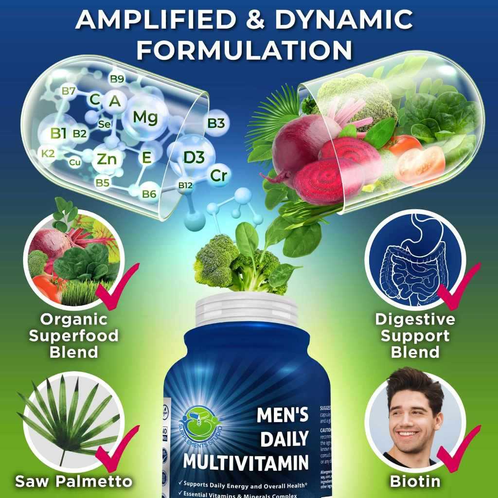 Multivitamin For Men VEGAN Supplement Studio 60 Kapsul Original USA