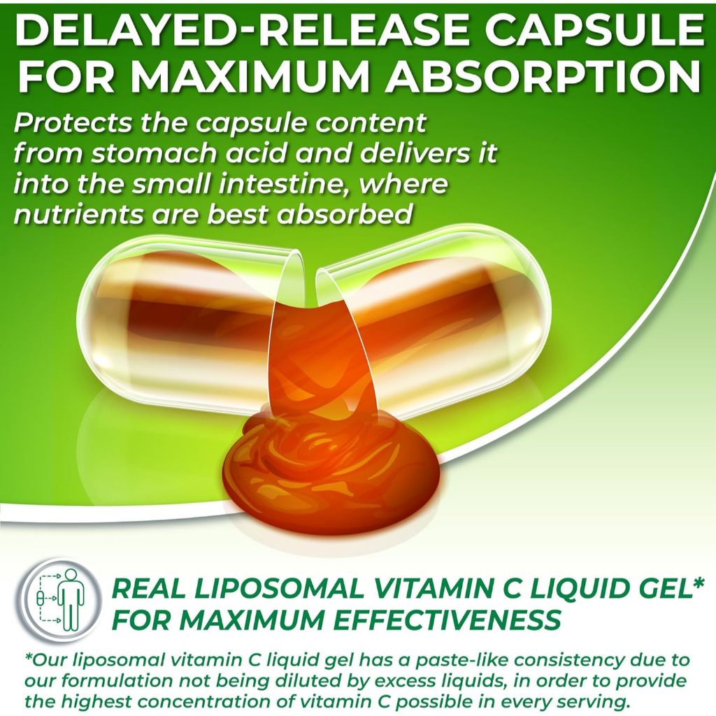 LIPOSOMAL Vitamin C 1100 mg + ORGANIC Acerola Cherries Liquid Capsules