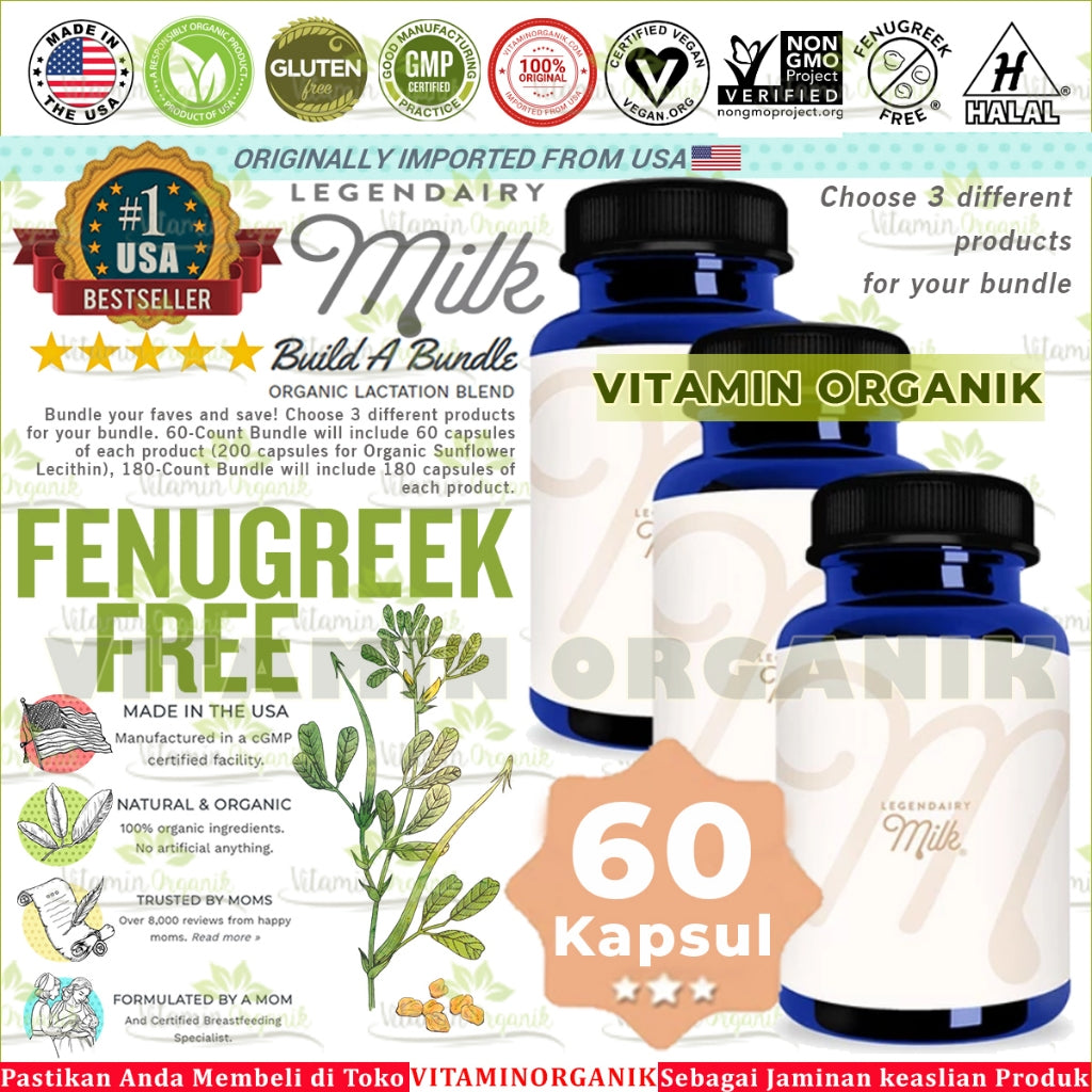 ASI BOOSTER Legen-Dairy MILK USA Penambah/Pelancar/Pengental ASI 60 / 180 Kapsul ORIGINAL USA