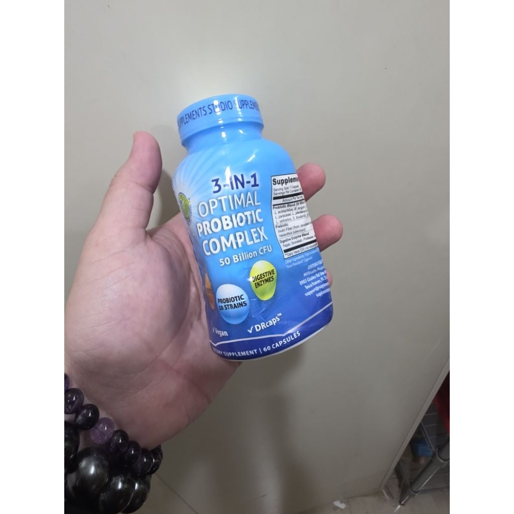 Probiotic /  Probiotik Optimal 10 strain 50 billion + Prebiotic + Enzim Supplement Studio ORI USA