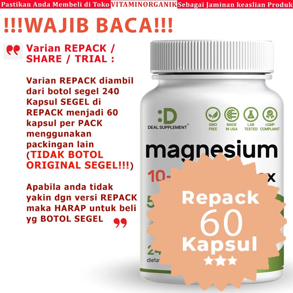 Magnesium Glycinate 500 Mg VEGAN Naturebell USA Original