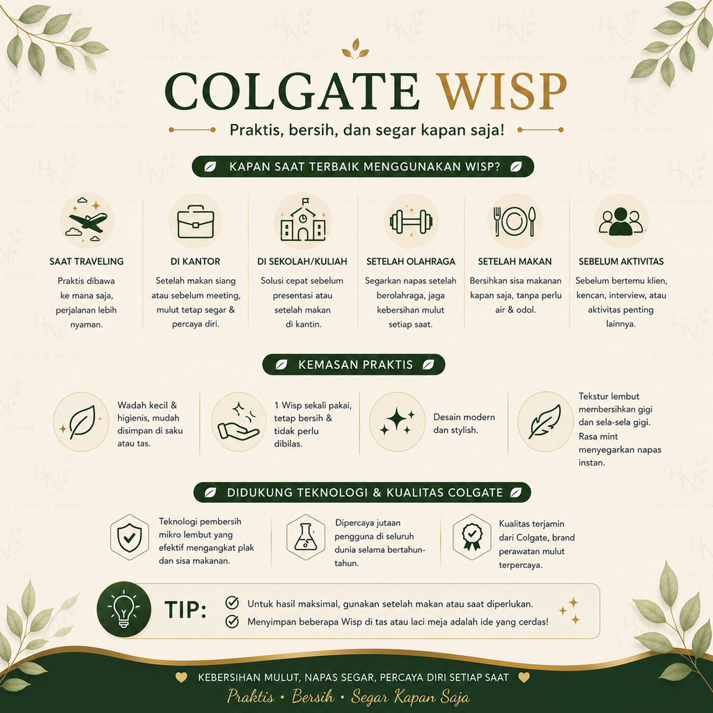 Colgate Wisp Original USA Disposable Toothbrush 24 pcs - Sikat Gigi Travel Tanpa Air No Rinse Sekali Pakai Peppermint MaxFresh