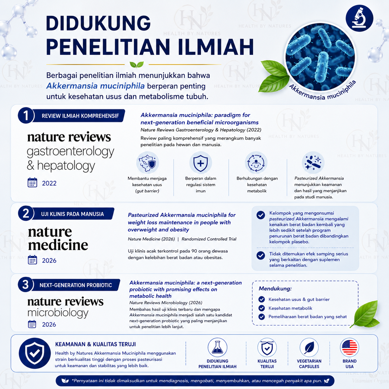Probiotik probiotic Akkermansia Muciniphila 2 Billion TFUs | Membantu Menjaga Kesehatan Usus dan Keseimbangan Mikrobiota | meningkatkan imun tubuh | Chicory Inulin | 60 Veggie Capsules