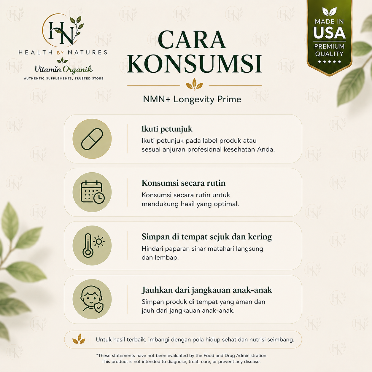 Etta Vita NMN Supplement 5 in 1 Resveratrol Fisetin Astaxanthin Olive Leaf NAD+ Booster Anti Aging 60 Capsules USA Original