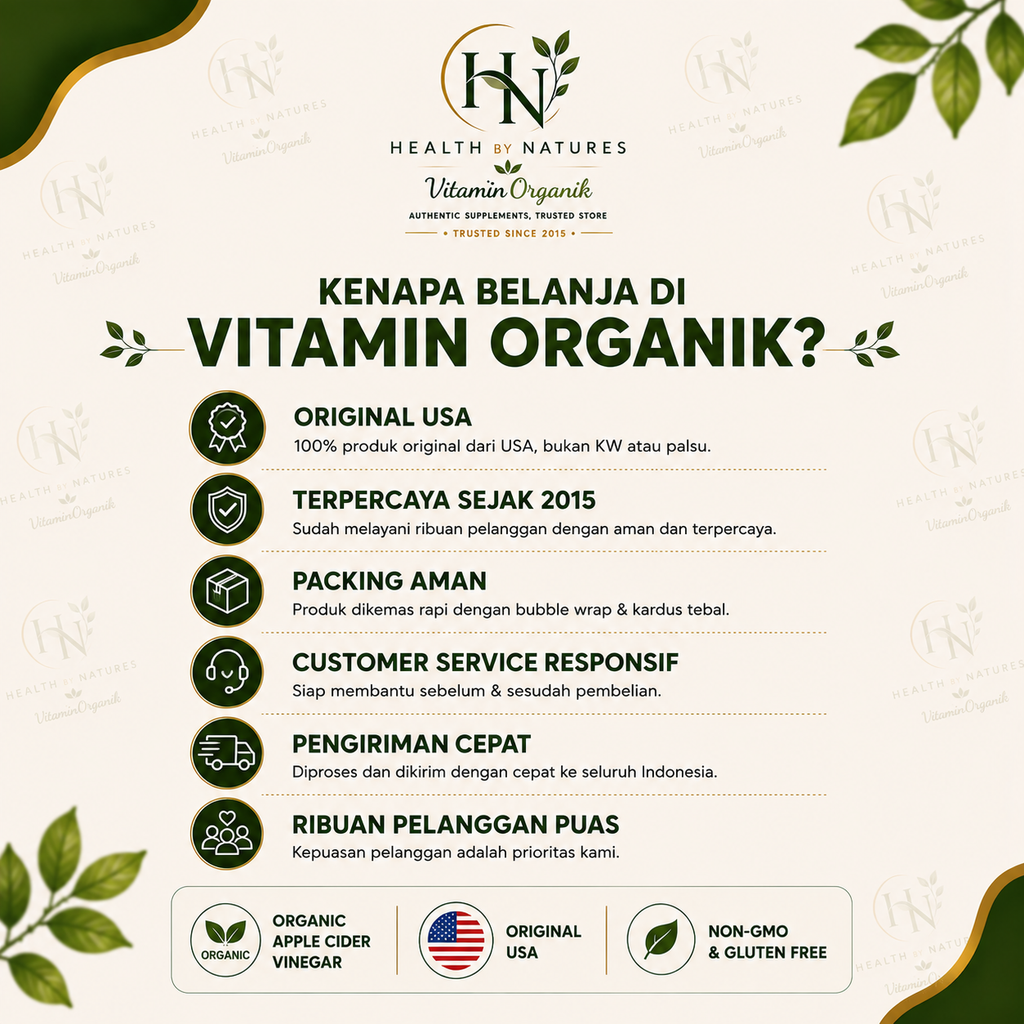 Bragg Apple Cider Vinegar Capsule 90 Kapsul Original USA | ACV Capsule | Diet | Gula Darah | Kolesterol | Pencernaan | Metabolisme