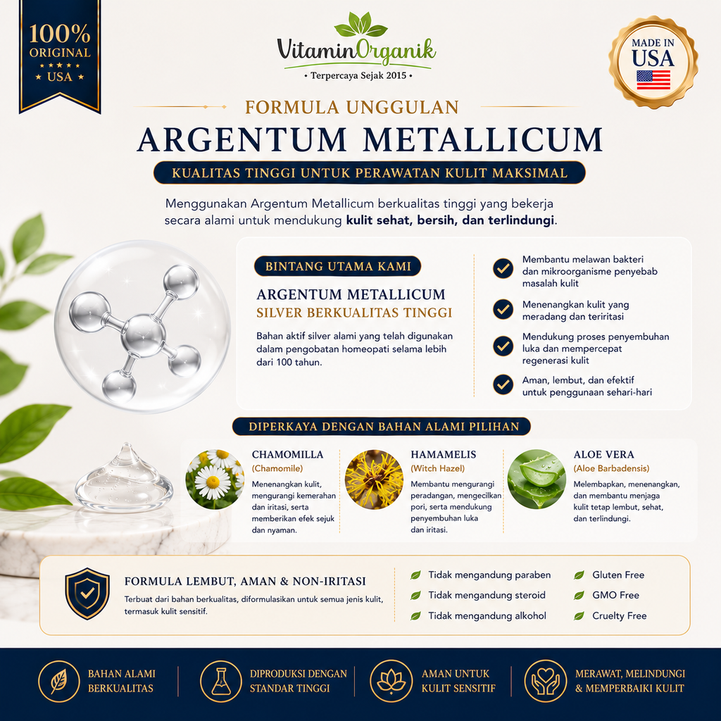 Sovereign Silver Skin Care Relief Gel 59ml Original USA | Gel Colloidal Silver untuk Jerawat Eksim Luka Bakar Sunburn