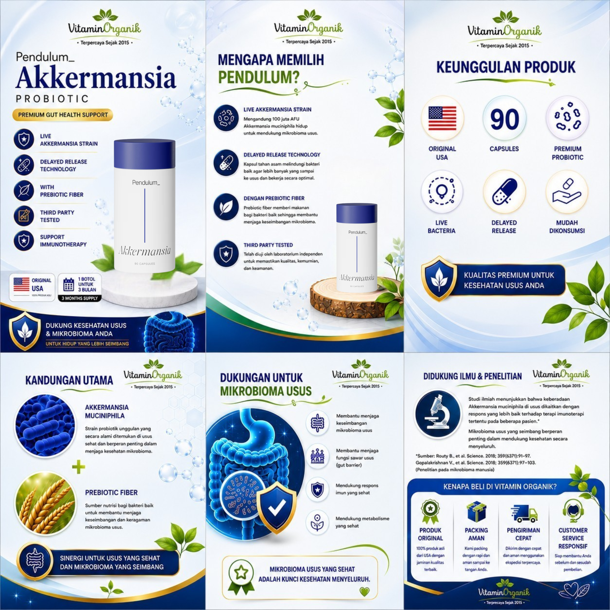 Pendulum Akkermansia Probiotic 90 Capsules Original USA | Probiotik + Prebiotic Fiber | Gut Health & GLP-1 Support