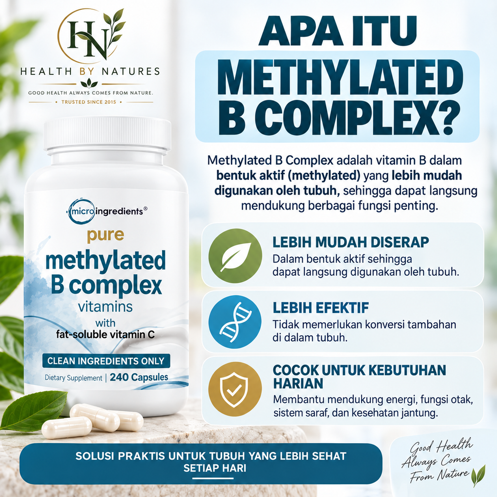 Micro Ingredients Pure Methylated B Complex 240 Capsules | Vitamin B Complex Methylated B6 B12 Folate | Methylfolate