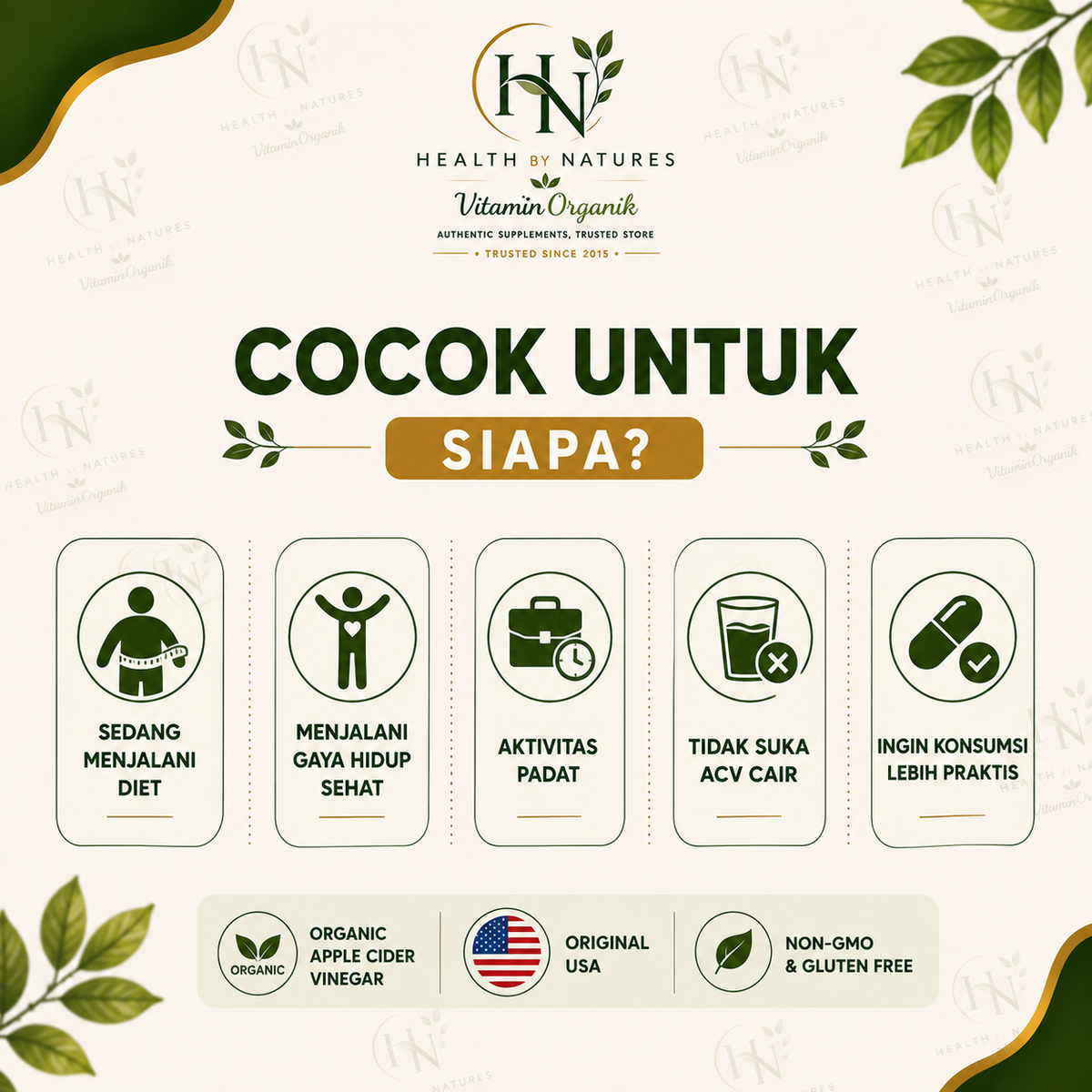 Bragg Apple Cider Vinegar Capsule 90 Kapsul Original USA | ACV Capsule | Diet | Gula Darah | Kolesterol | Pencernaan | Metabolisme